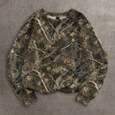 Ezwear sudadera holgada de cuello redondo de manga larga con patron de hojas de arce y ramas para mujer, adecuada para otono/invierno
