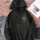 Ezwear sudadera informal tipo streetwear con lema, con corte holgado, estampado negro y rosa, para mujer, otono invierno