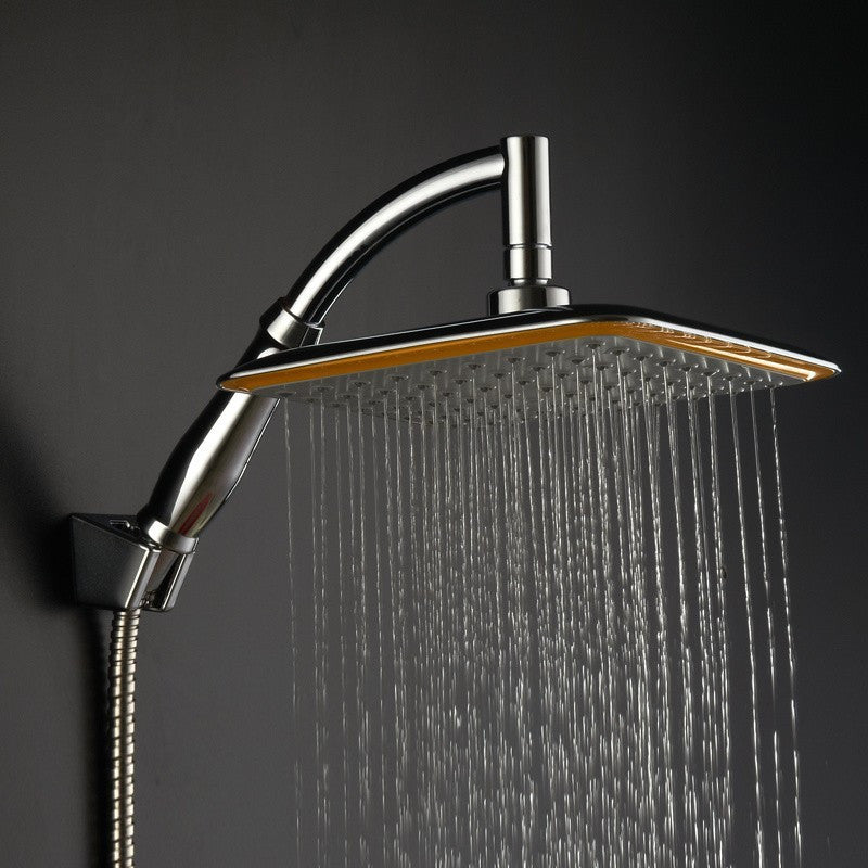 Cabezal de Ducha Ajustable de 9 Pulgadas con Boquilla de Chorro Manual - Diseño de Lluvia Cuadrada Montado en la Pared, Acabado Cromado, Material Plástico, Perfecto para Baños de Hogar y Hotel