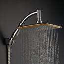 Cabezal de ducha ajustable de 9 pulgadas con boquilla de mano, diseño de lluvia cuadrada montado en pared, acabado cromado, material de plástico, ideal para baños de hogar y hoteles