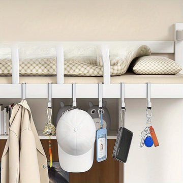 4 ganchos de acero inoxidable, estilo casual, para colgar en pared sin taladro, resistentes al óxido, organizador para cocina, baño o gabinetes