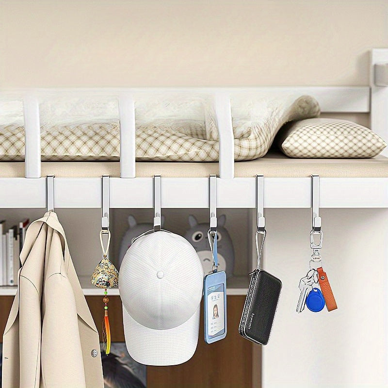 4 ganchos de acero inoxidable, estilo casual, para colgar en pared sin taladro, resistentes al óxido, organizador para cocina, baño o gabinetes
