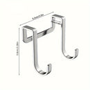4pcs Ganchos Dobles de Acero Inoxidable - Antioxidantes, Fácil Instalación en Pared para Almacenamiento de Armarios de Cocina y Baño, Ganchos de Utilidad