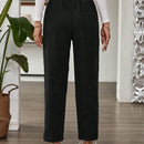 Emery rose pantalones largos casuales rectos y sueltos con cintura elastica, bolsillos y estampado de tenido anudado para mujer