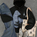 Ezwear sudadera con capucha informal con estampado de paisaje y letras oversize para otono e invierno