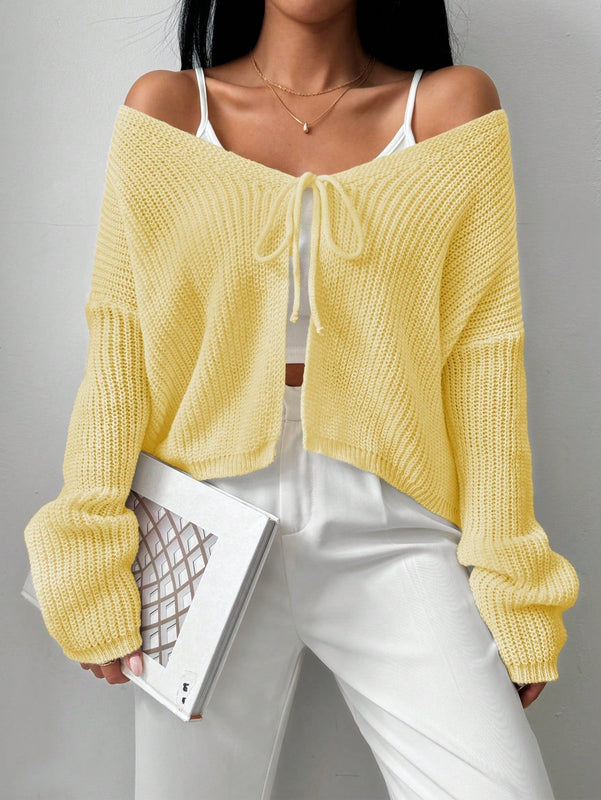 Essnce cardigan suelto y delgado de mujer con lazo adelante