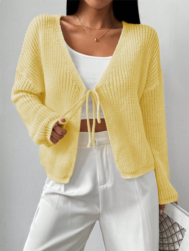Essnce cardigan suelto y delgado de mujer con lazo adelante
