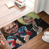 Felpudo de poliéster lavable a máquina con temática de Chucky, alfombra rectangular ligera antideslizante para entrada interior, decoración de alfombra para sala de estar - 59,94 x 39,88 cm
