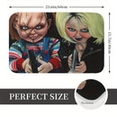 Felpudo de poliéster lavable a máquina con temática de Chucky, alfombra rectangular ligera antideslizante para entrada interior, decoración de alfombra para sala de estar - 59,94 x 39,88 cm