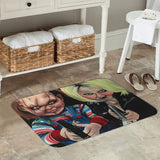 Felpudo de poliéster lavable a máquina con temática de Chucky, alfombra rectangular ligera antideslizante para entrada interior, decoración de alfombra para sala de estar - 59,94 x 39,88 cm