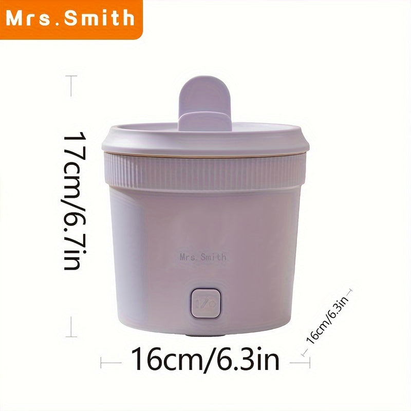 1pc, sartén eléctrica inoxidable de 6,3 pulgadas, antiadherente, multifuncional, capacidad de 1L, ahorra espacio, para dormitorio, manualidades, cocinas pequeñas, 110V-130V, enchufe EE. UU.