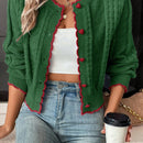 Franclia cardigan casual corto de punto con botones con forma de corazon para mujer, para otono/invierno