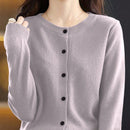 Essnce cardigan suelto y casual de mujer de un solo abotonado, de color liso, manga larga, para otono/invierno