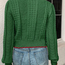 Franclia cardigan casual de mujer con borde de concha de color contrastante, para otono
