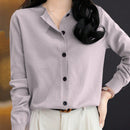 Essnce cardigan suelto y casual de mujer de un solo abotonado, de color liso, manga larga, para otono/invierno