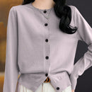 Essnce cardigan suelto y casual de mujer de un solo abotonado, de color liso, manga larga, para otono/invierno