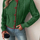 Franclia cardigan casual corto de punto con botones con forma de corazon para mujer, para otono/invierno
