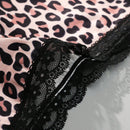 3 piezas de bragas de mujer sexy, suaves y transpirables con parches de encaje de estampado de leopardo