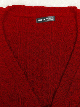 Moosta cardigan informal de manga de globo con nudo delantero de unicolor para otono/invierno