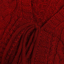 Moosta cardigan informal de manga de globo con nudo delantero de unicolor para otono/invierno