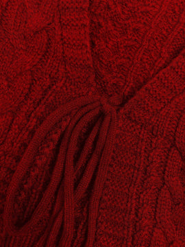 Moosta cardigan informal de manga de globo con nudo delantero de unicolor para otono/invierno