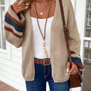 Emery rose cardigan de mujer de bloques de color con rayas, moda minimalista para uso casual diario