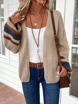 Emery rose cardigan de mujer de bloques de color con rayas, moda minimalista para uso casual diario