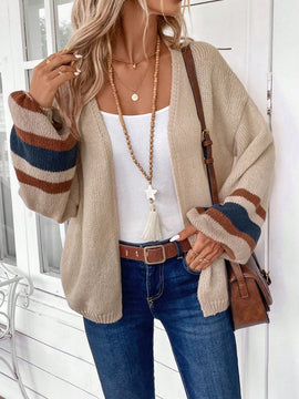 Emery rose cardigan de mujer de bloques de color con rayas, moda minimalista para uso casual diario