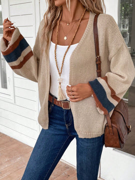 Emery rose cardigan de mujer de bloques de color con rayas, moda minimalista para uso casual diario