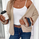 Emery rose cardigan de mujer de bloques de color con rayas, moda minimalista para uso casual diario