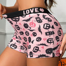 Boxer shorts comodos con estampado de calavera linda y banda con letra