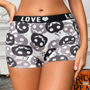 Boxer shorts comodos con estampado de calavera linda y banda con letra