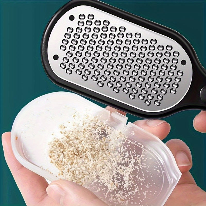 1pc Lima de Pedicura para Pies de Acero Inoxidable & Removedor - Mango Ergonómico, Superficie de Doble Textura para Exfoliación Beige Claro Muerto, Raspador de Talones y Lima para Pies - No Necesita Batería, Herramienta Portátil para Cuidado del Pie en C