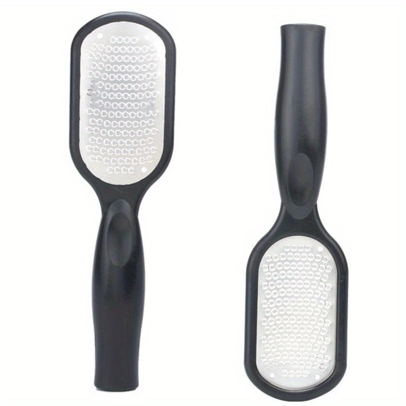 1pc Lima de Pedicura para Pies de Acero Inoxidable & Removedor - Mango Ergonómico, Superficie de Doble Textura para Exfoliación Beige Claro Muerto, Raspador de Talones y Lima para Pies - No Necesita Batería, Herramienta Portátil para Cuidado del Pie en C