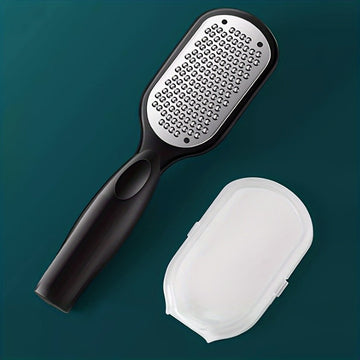 1pc Lima de Pedicura para Pies de Acero Inoxidable & Removedor - Mango Ergonómico, Superficie de Doble Textura para Exfoliación Beige Claro Muerto, Raspador de Talones y Lima para Pies - No Necesita Batería, Herramienta Portátil para Cuidado del Pie en C