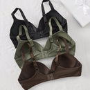 3 piezas sujetador inalambrico comodo de copa blanda, de colores, solido, ropa interior para mujer