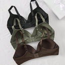 3 piezas sujetador inalambrico comodo de copa blanda, de colores, solido, ropa interior para mujer