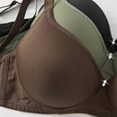 3 piezas sujetador inalambrico comodo de copa blanda, de colores, solido, ropa interior para mujer