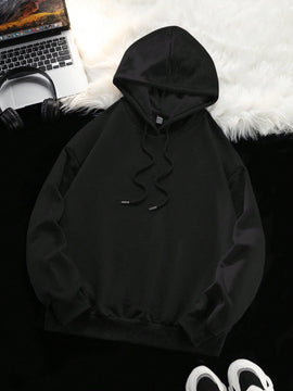 Ezwear sudadera informal tipo streetwear con lema, con corte holgado, estampado negro y rosa, para mujer, otono invierno