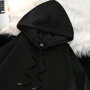 Ezwear sudadera informal tipo streetwear con lema, con corte holgado, estampado negro y rosa, para mujer, otono invierno