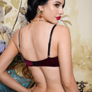 Pinupglam sujetador de estilo vintage elegante de palacio con encaje negro y rosa de terciopelo