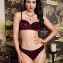 Pinupglam sujetador de estilo vintage elegante de palacio con encaje negro y rosa de terciopelo