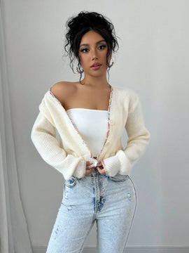 Raffinea blusa casual de manga larga con botones de unicolor, para uso diario
