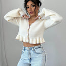Raffinea blusa casual de manga larga con botones de unicolor, para uso diario