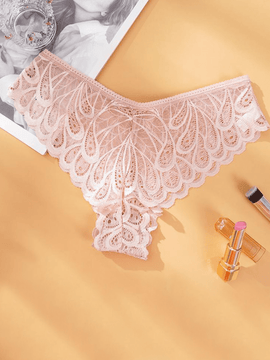 5 piezas de ropa interior sexy y sin costuras con encaje y cintura baja para mujeres