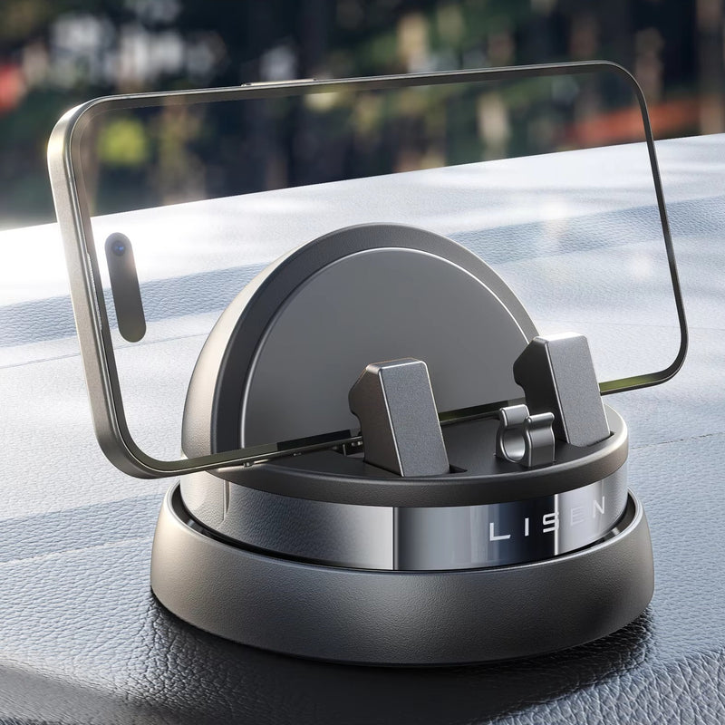 Soporte para Teléfono de Coche con Diseño Triangular Mejorado por Lisen - Sujeción Fuerte, Alta Calidad, Montura Giratoria para Salpicadero con Base de Silicona Nano para iPhone (Sin Necesidad de Batería)