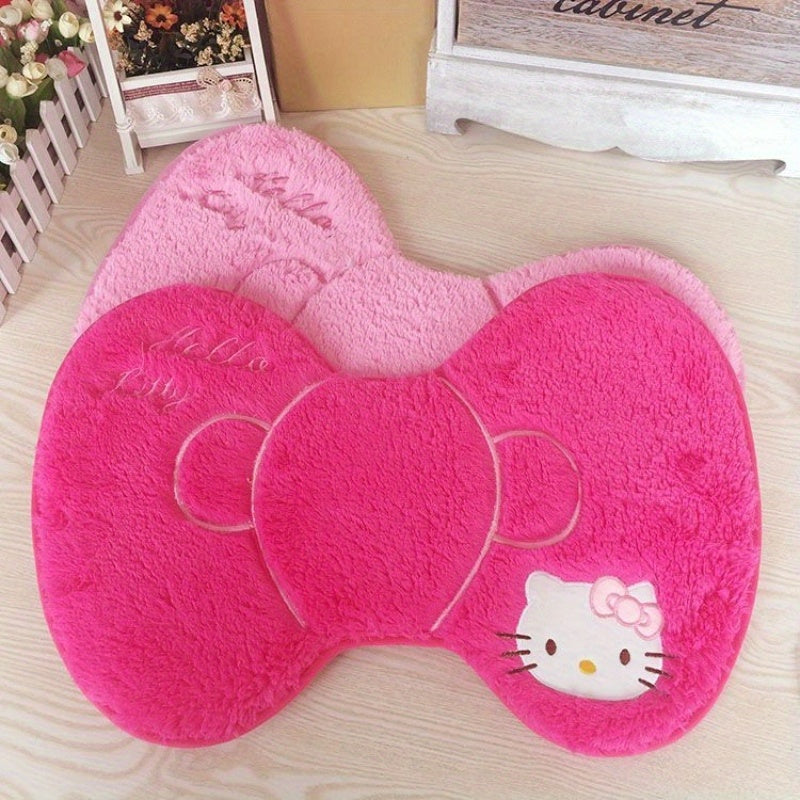 Alfombra de tela de poliéster tejido con moño de Hello Kitty de Sanrio