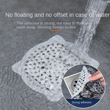 50pcs Trampa De Pelo Desechable, Cubierta De Filtro De Drenaje De Ducha Para Enchufe De Pelo, Pegatina De Pantalla De Filtro De Fregadero De Piso, Enchufe De Pelo Para Bañera De Baño