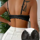 Sujetador comodo y sexy de encaje con volantes y efecto push-up para mujer, ropa interior