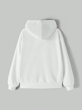 Beetlejuice x  sudadera holgada con capucha, estampado de dibujos animados y letras, hombros caidos, cordon ajustable, para primavera y otono, estilo casual para mujer